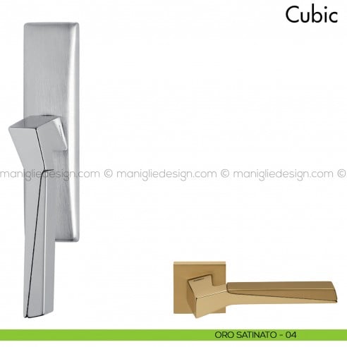 Maniglia per finestra cremonese Cubic Mandelli oro - oro satinato