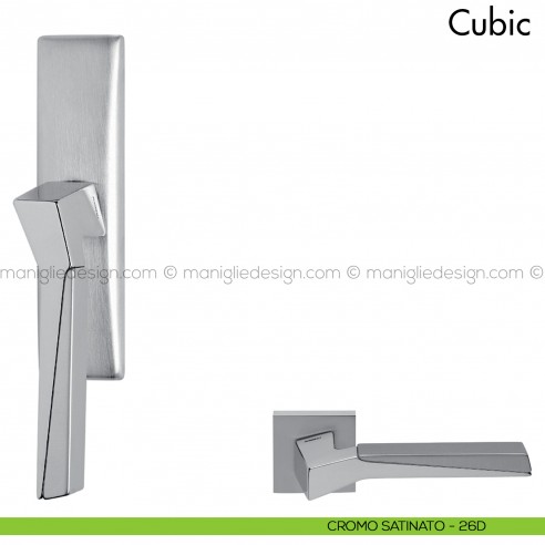 Maniglia per finestra cremonese Cubic Mandelli cromo - cromo satinato