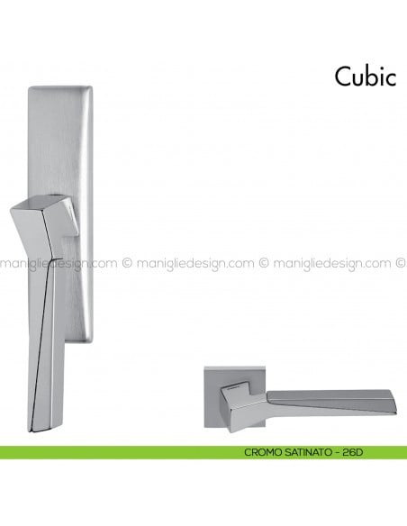 Maniglia per finestra cremonese Cubic Mandelli cromo - cromo satinato