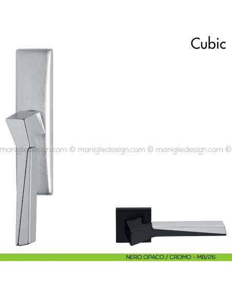 Maniglia per finestra cremonese Cubic Mandelli nero opaco - cromo