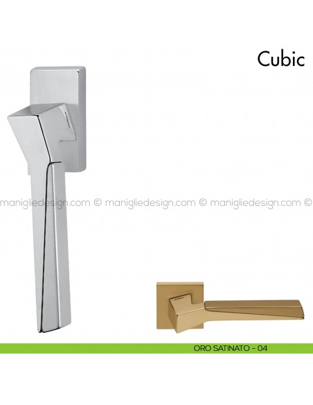 Maniglia per finestra martellina DK Cubic Mandelli oro - oro satinato