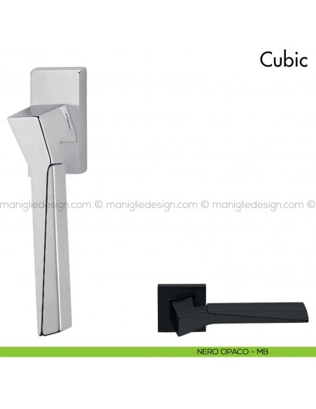 Maniglia per finestra martellina DK Cubic Mandelli nero opaco