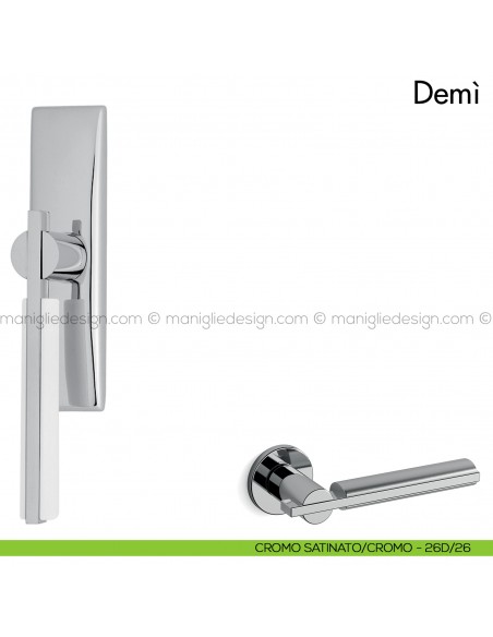 Maniglia per finestra cremonese Demì Mandelli cromo - cromo satinato