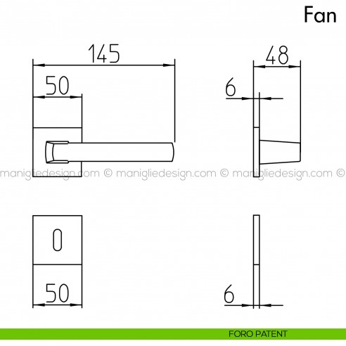 Maniglia per porta Fan Mandelli foro patent