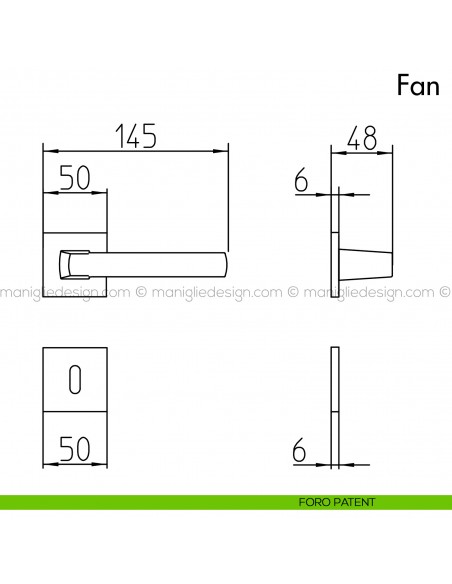 Maniglia per porta Fan Mandelli foro patent