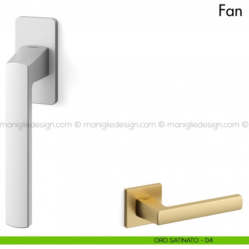 Maniglia per finestra martellina DK Fan Mandelli oro satinato