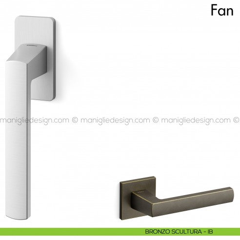 Maniglia per finestra martellina DK Fan Mandelli bronzo scultura