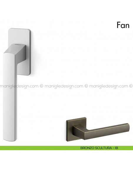 Maniglia per finestra martellina DK Fan Mandelli bronzo scultura