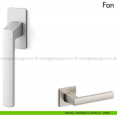 Maniglia per finestra martellina DK Fan Mandelli nickel satinato opaco