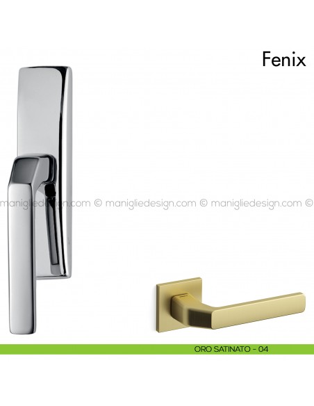 Maniglia per finestra cremonese Fenix Mandelli oro satinato
