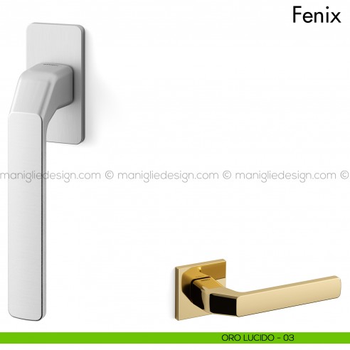 Maniglia per finestra martellina DK Fenix Mandelli oro