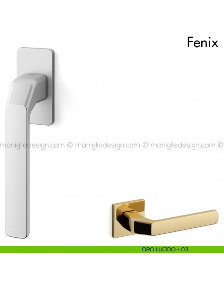 Maniglia per finestra martellina DK Fenix Mandelli oro