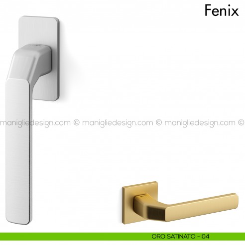 Maniglia per finestra martellina DK Fenix Mandelli oro satinato