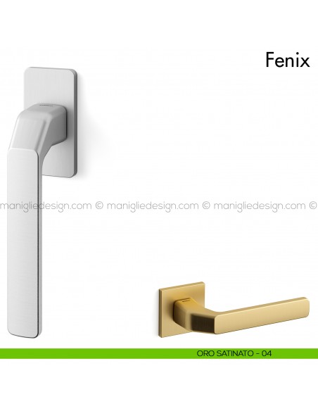 Maniglia per finestra martellina DK Fenix Mandelli oro satinato