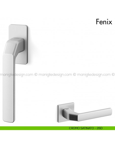 Maniglia per finestra martellina DK Fenix Mandelli cromo satinato