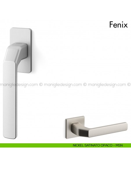 Maniglia per finestra martellina DK Fenix Mandelli nickel satinato opaco