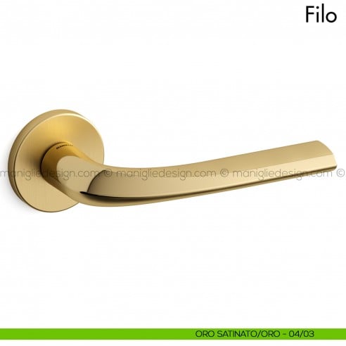 Maniglia per porta Filo Mandelli oro satinato - oro