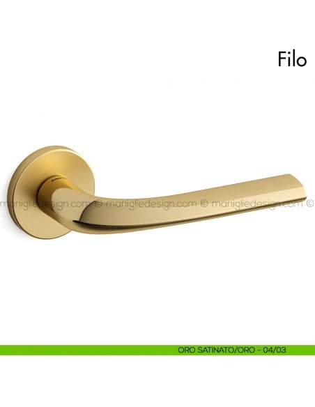 Maniglia per porta Filo Mandelli oro satinato - oro