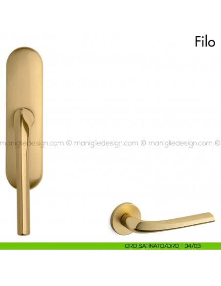 Maniglia per finestra cremonese Filo Mandelli oro satinato - oro