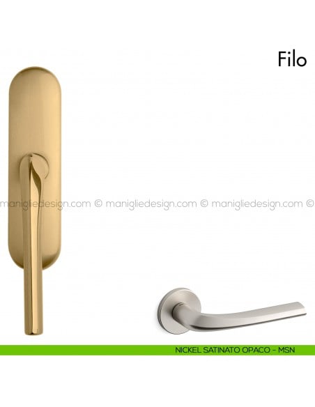 Maniglia per finestra cremonese Filo Mandelli nickel satinato opaco