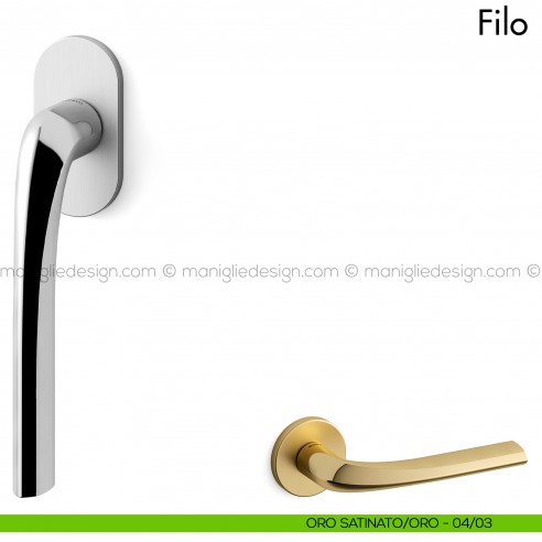 Maniglia per finestra martellina DK Filo Mandelli oro satinato - oro