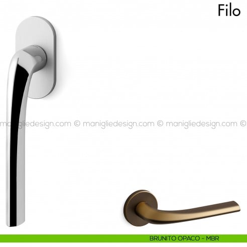 Maniglia per finestra martellina DK Filo Mandelli brunito opaco