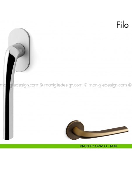 Maniglia per finestra martellina DK Filo Mandelli brunito opaco