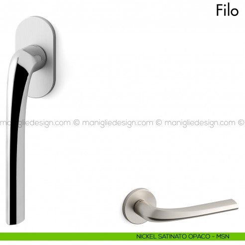 Maniglia per finestra martellina DK Filo Mandelli nickel satinato opaco