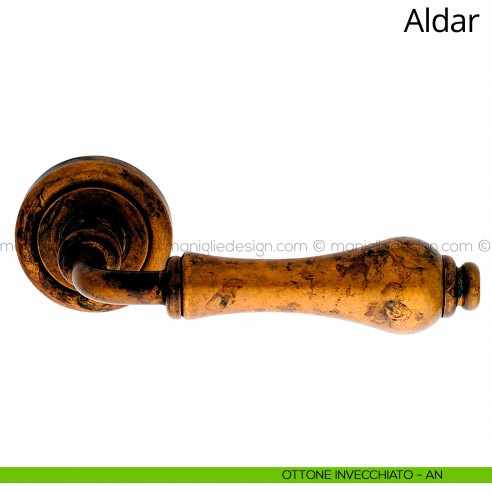 Maniglia per porta interna Aldar Linea Calì ottone invecchiato