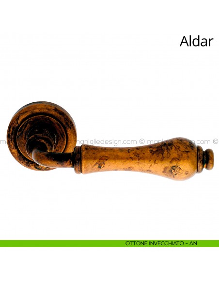 Maniglia per porta interna Aldar Linea Calì ottone invecchiato