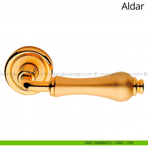 Maniglia per porta interna Aldar Linea Calì oro sabbiato + oro