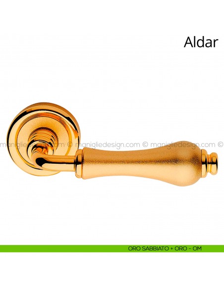 Maniglia per porta interna Aldar Linea Calì oro sabbiato + oro