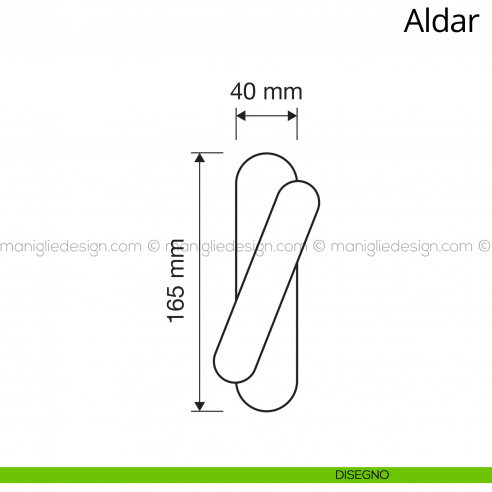 Maniglia per finestra cremonese Aldar Linea Calì disegno