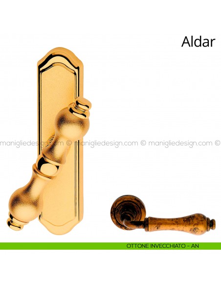 Maniglia per finestra cremonese Aldar Linea Calì ottone invecchiato