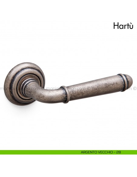 Maniglia per porta Hartù Mandelli argento vecchio