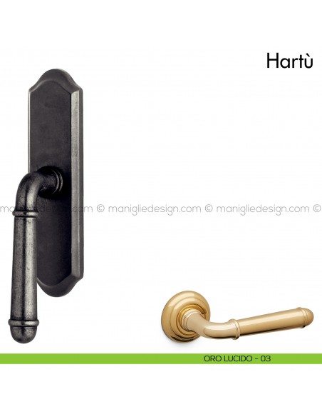 Maniglia per finestra cremonese Hartù Mandelli oro