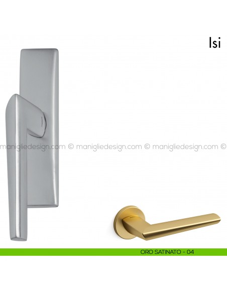 Maniglia per finestra cremonese Isi Mandelli oro satinato