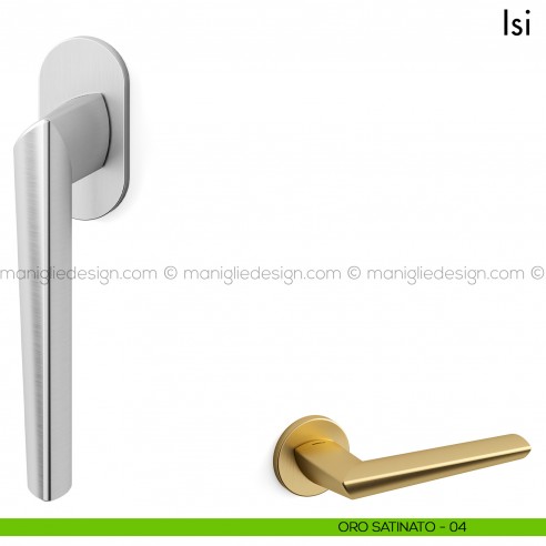 Maniglia per finestra martellina DK Isi Mandelli oro satinato