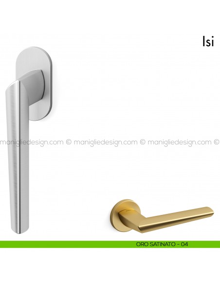 Maniglia per finestra martellina DK Isi Mandelli oro satinato