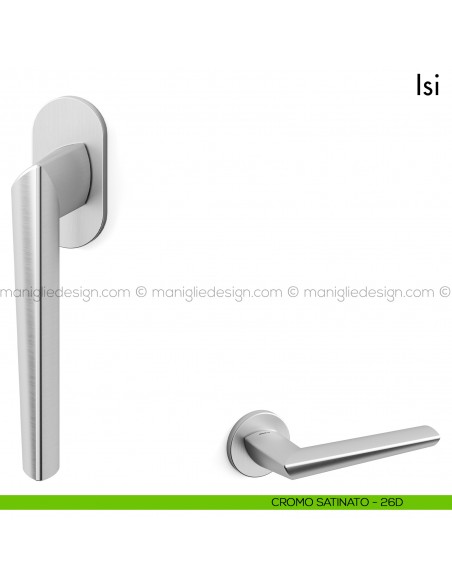 Maniglia per finestra martellina DK Isi Mandelli cromo satinato