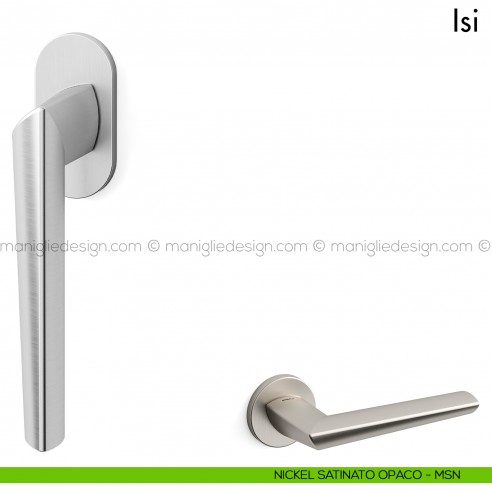 Maniglia per finestra martellina DK Isi Mandelli nickel satinato opaco