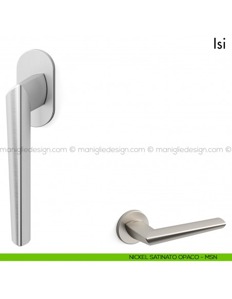 Maniglia per finestra martellina DK Isi Mandelli nickel satinato opaco