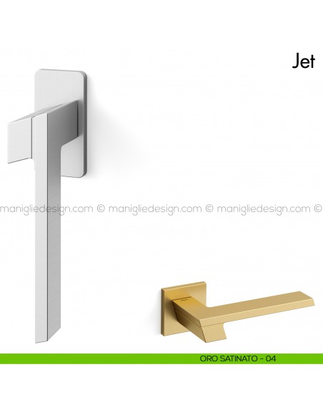 Maniglia per finestra martellina DK Jet Mandelli oro satinato