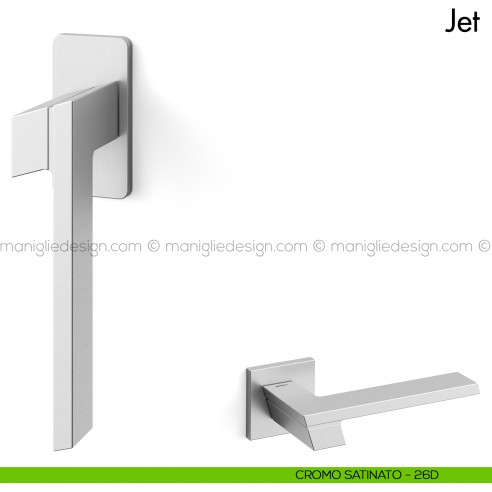 Maniglia per finestra martellina DK Jet Mandelli cromo satinato