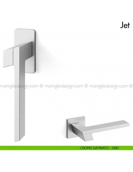 Maniglia per finestra martellina DK Jet Mandelli cromo satinato