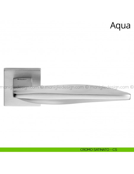 Maniglia per porta interna Aqua Linea Calì rosetta bassa cromo satinato