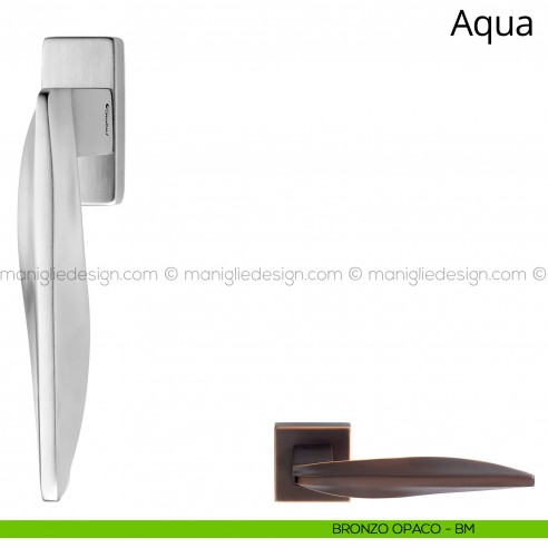 Maniglia per finestra martellina DK Aqua Linea Calì bronzo opaco