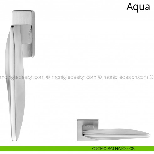 Maniglia per finestra martellina DK Aqua Linea Calì cromo satinato