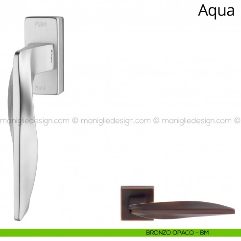 Maniglia per finestra martellina DK antintrusione Aqua Linea Calì bronzo opaco