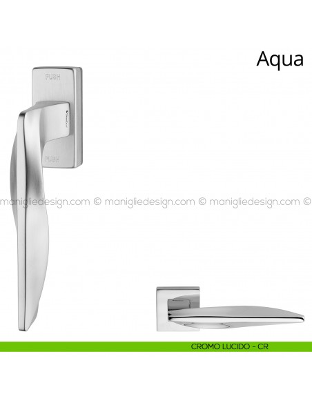Maniglia per finestra martellina DK antintrusione Aqua Linea Calì cromo lucido